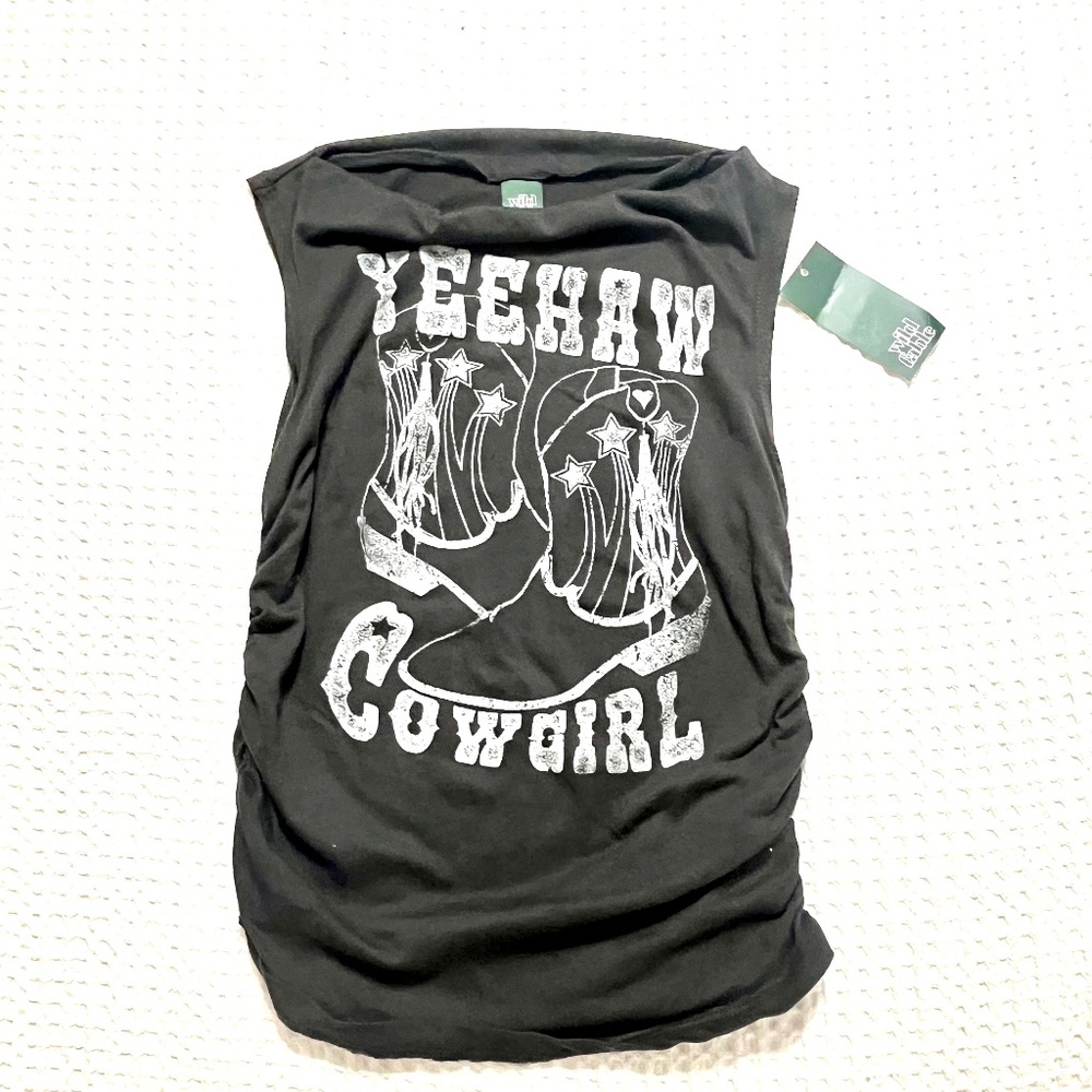 Wild Fable Ruched Graphic Tank Top - Picture 4 of 5